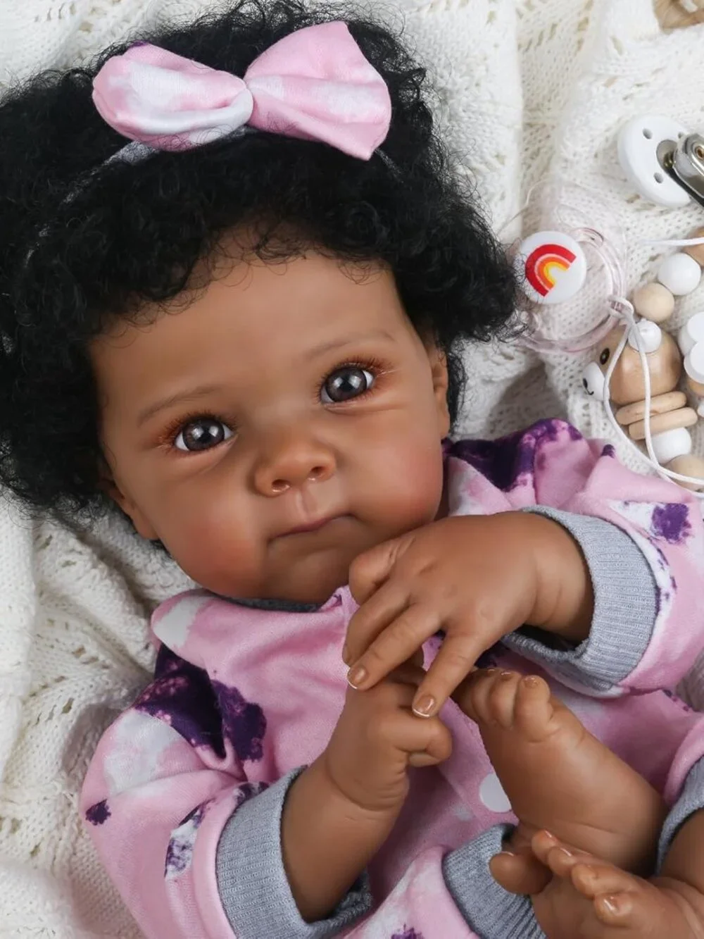 Realistic Reborn Baby Doll Black Girl – 18 Inch - Picture 3 of 7